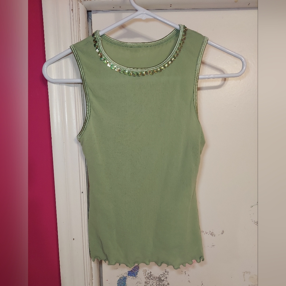 NWT On Gossamer Sheer Sequins Shirt